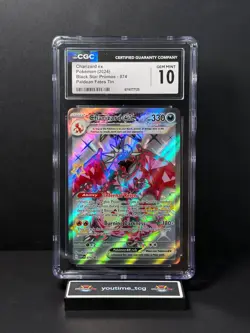 2024 Pokemon Black Star Promos Paldean Fates Tin Charizard ex #074 CGC 10 - Image 1