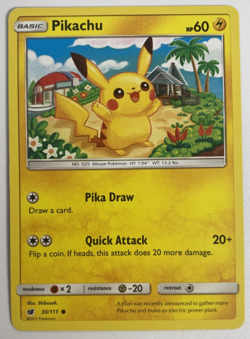 Pikachu 30/111 Common Crimson Invasion Pokemon TCG LP Shibuzoh English 2017 Cute - Image 1