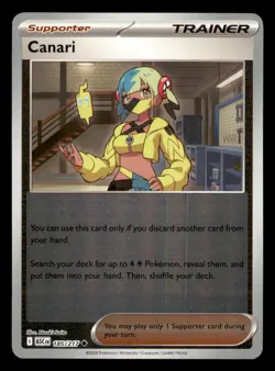 Canari 185/217 Uncommon Ascended Heroes Pokemon Reverse Holo Near Mint - Image 1
