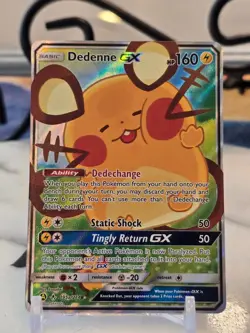 Pokemon TCG Dedenne GX 195A/214 Alternate Art Holo LP - Image 1