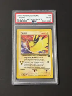 Pokemon TCG Zapdos 23/53 WotC Black Star Promo Regular PSA 9 Aoki Error - Image 1