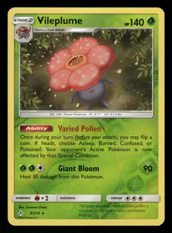 Vileplume 8/214 NM Rare Holo Reverse Holo Unbroken Bonds 2019 Pokemon TCG - Image 1
