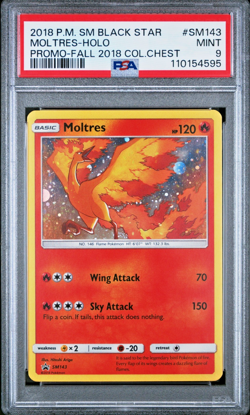 🔴PSA 9 MINT🔴 Pokemon - MOLTRES #SM143 HOLO Black Star Promo 2018 - Image 1