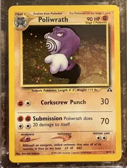 Pokemon Poliwrath 9/75 Neo Discovery Holo CGC 6.5 Sub Grades - Image 3