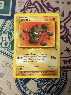 Geodude - Fossil 47/62 Unlimited Vintage Pokemon TCG - Image 3