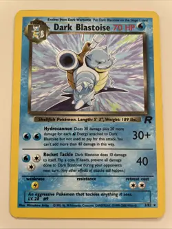 Pokemon TCG Dark Blastoise 3/82 Team Rocket Holo Swirl LP - Image 2