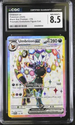 CGC 8.5 NM/MINT+ Pokemon Umbreon ex SV 176 Prismatic Evolutions Promo - Image 1