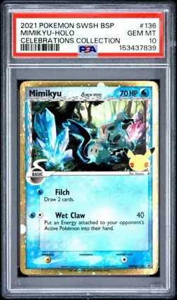2021 POKEMON SWSH BLACK STAR PROMO CELEBRATIONS COLLECTION MIMIKYU-HOLO PSA 10 - Image 1