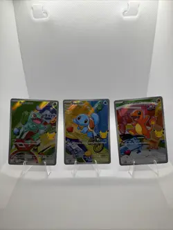 Pokemon First Partner Illustration Collection Series 1 Kanto Gen 1 Starters Set - Image 1