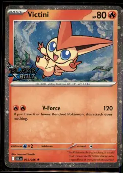 Victini (Black Bolt Stamped) 012/086 Holo Pokemon NM - Image 1