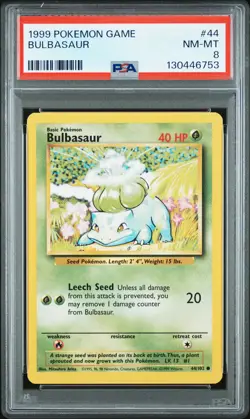 Bulbasaur Pokemon Game 44 NM PSA 8 - Image 1