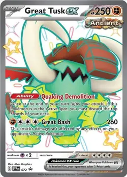 Pokemon TCG Great Tusk ex Svp Black Star Promos SVP072 Holo Promo NM - Image 1