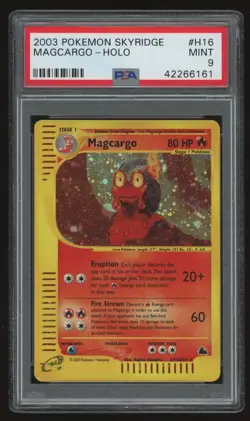 Pokemon 2003 Skyridge Magcargo Holo Rare #H16 PSA Mint 9 H16/H32 Low POP - Image 1