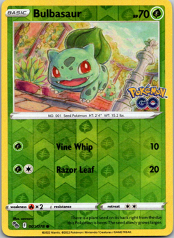 Bulbasaur Reverse Holo Common Pokemon GO 001/078 NM - Image 1