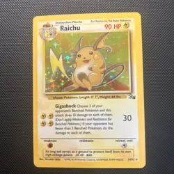 Pokemon - Raichu [1999 Wizards] #14/62 Holo Rare (LP) - Fossil Set - Image 1