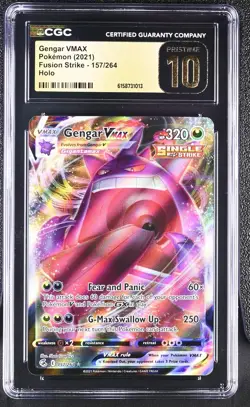 Pokemon Gengar VMAX 157/264 Ultra Rare Fusion Strike - CGC 10 PRISTINE - Image 1