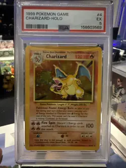 1999 Pokemon Base Set Unlimited Charizard — PSA 5 Holo 4/102🔥 - Image 2