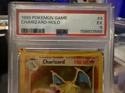 1999 Pokemon Base Set Unlimited Charizard — PSA 5 Holo 4/102🔥 - Image 3