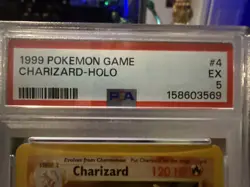 1999 Pokemon Base Set Unlimited Charizard — PSA 5 Holo 4/102🔥 - Image 4