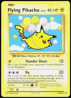 Evolutions Flying Pikachu 110/108 Secret Rare Pokemon HP - Image 1