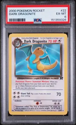 2000 POKEMON ROCKET #22 DARK DRAGONITE PSA 6 - Image 1
