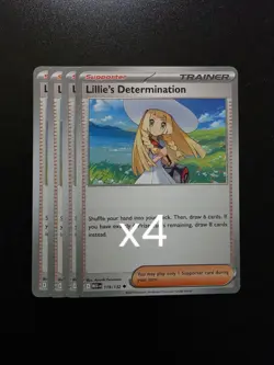 4x Lillie's Determination - Uncommon - Pokemon TCG Playset - Image 1
