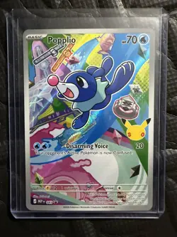 2026 Popplio 045 MEP First Partner Promo Pokemon Holo Mint Black Star - Image 1