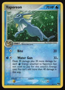 Vaporeon 6/17 Holo Rare POP Series 3 Pokemon English LP - Image 1