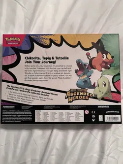 Pokemon TCG Mega Evolution—Ascended Heroes First Partners Pin Box Chikorita - Image 2