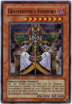 Yugioh! LP Gravekeeper's Visionary - ABPF-EN027 - Super Rare - Unlimited Edition - Image 1