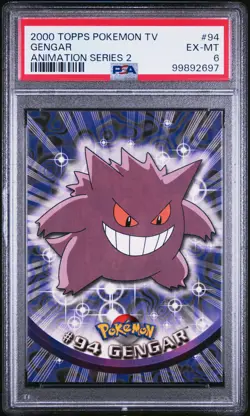 2000 TOPPS POKEMON TV ANIMATION SER 2 #94 GENGAR PSA 6 - Image 1