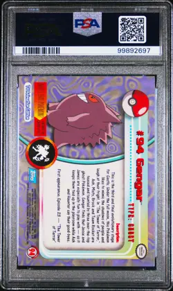 2000 TOPPS POKEMON TV ANIMATION SER 2 #94 GENGAR PSA 6 - Image 2