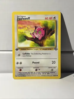 Pokemon TCG Jigglypuff 1st Edition Jungle Card 54/64 Regular Common LP-MP - Image 1