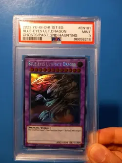 Yu-Gi-Oh Blue-Eyes Ultimate Dragon 1st Edition Ghost Rare Card GFP2-EN181 Psa9 - Image 1