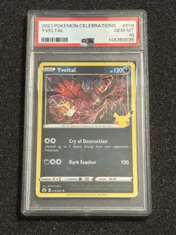 PSA 10 GEM MINT Yveltal 019/025 HOLO Celebrations Pokemon Card - Image 1