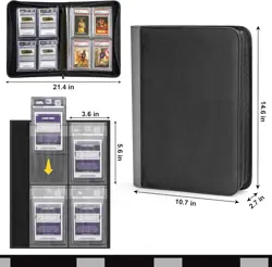 PREZA the Original Slab Binder Graded Card Storage Holds 32 Graded Slabs BLACK - Image 2