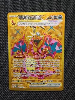 Pokemon TCG Gold Charizard Holo Card 228/197 Obsidian Flames - Image 1