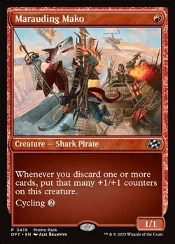 Mint/Near-Mint, English - 1 x MTG Marauding Mako - Foil - Promo Pack MTG / Promo - Image 1