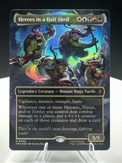 Raphael Michelangelo Heroes in a Half Shell Borderless Foil TMNT MTG NM Lot - Image 3