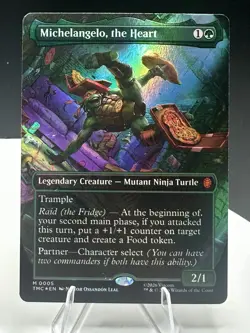 Raphael Michelangelo Heroes in a Half Shell Borderless Foil TMNT MTG NM Lot - Image 5