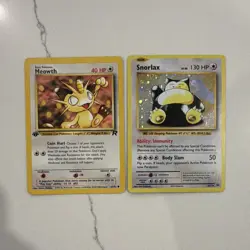 Pokemon TCG 2-Card Lot Meowth 62/82 Team Rocket + Snorlax XY179 Holo 2016 - Image 1
