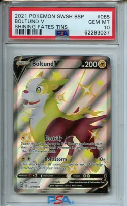 2021 Pokemon Swsh Black Star Promo #085 Boltund V Shining Fates Tins PSA 10 - Image 1