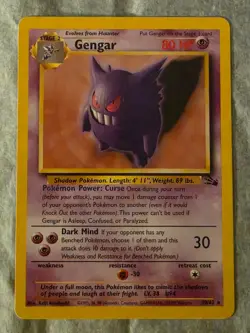 Gengar (20/62), Pokemon Fossil, NON-Holo, MP - Image 1