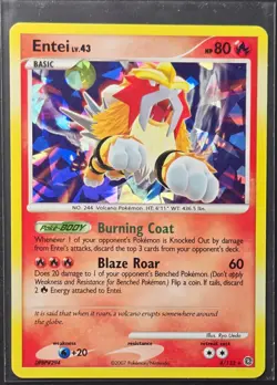 Entei 4/132 Secret Wonders Cracked Ice Holo Pokemon 2007 - Image 1