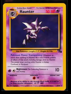 1999 Pokemon TCG Haunter (21) Fossil #21/62 - Image 1