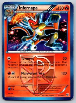 Pokemon Infernape Team Plasma 17/135 Rare EN 2012 - Image 1