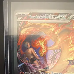 Pokemon TCG Team Rocket's Moltres ex 229/182 UR Full Art Holo EN - Image 2