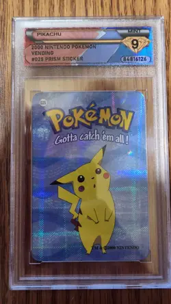 Mint 9 2000 Nintendo Pokemon Vending Pikachu #25 Prism Sticker - Image 1