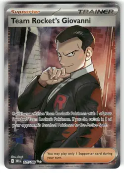 Team Rocket's Giovanni 225/182 Destined Rivals Ultra Rare Holo Pokemon NM - Image 1