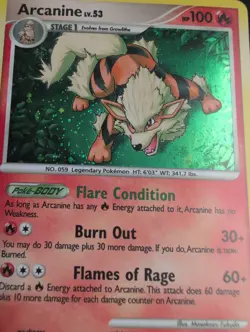 Arcanine 1/111 Holo Rare Rising Rivals Pokemon - Image 4